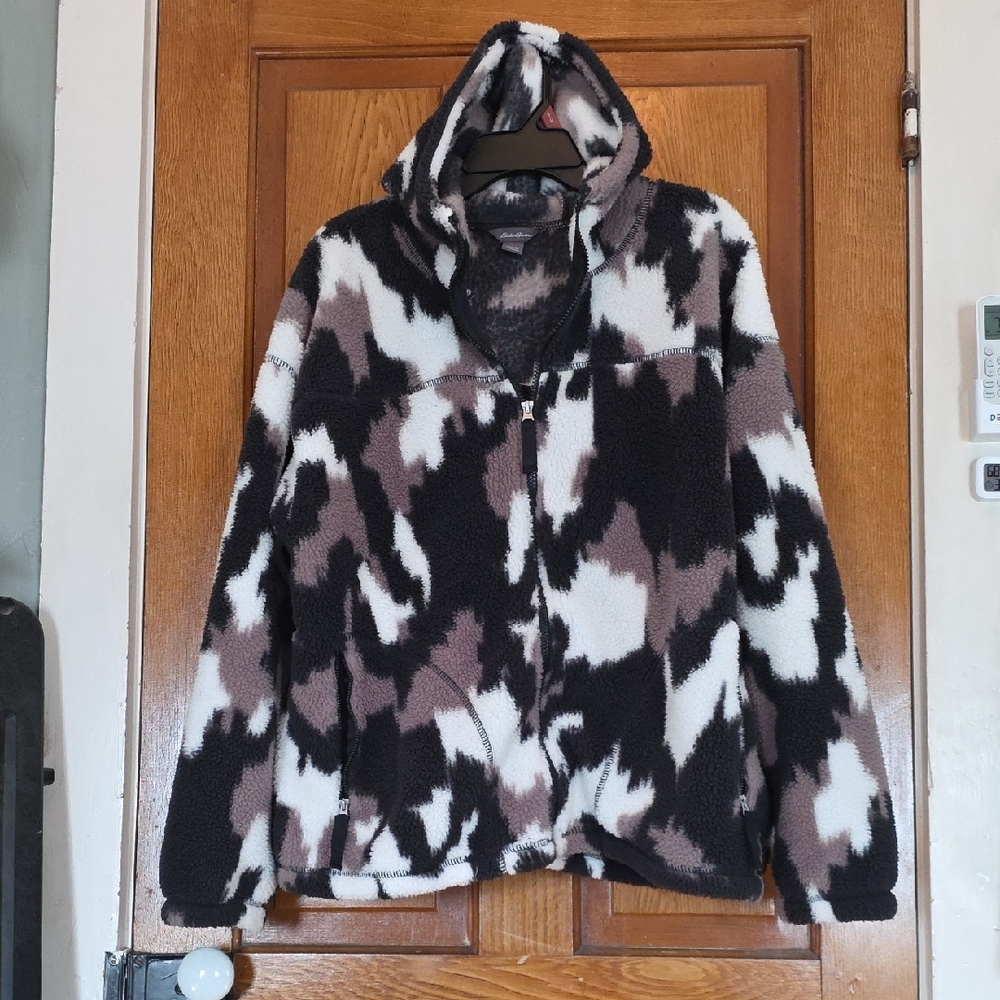 Eddie Bauer Black and Gray Fleece Jacket